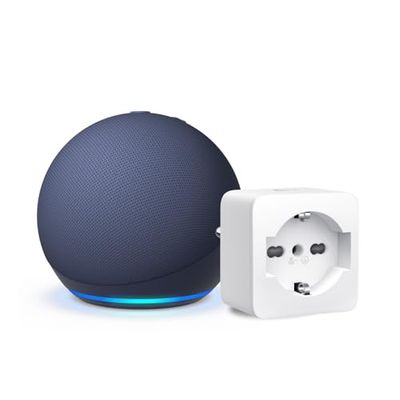Echo Dot (5ª generazione) | Blu notte + TP-Link Tapo Presa intelligente, compatibile con Alexa - Kit di base per Casa Intelligente