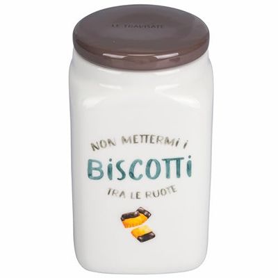 Villa d'Este Home Tivoli Barattolo biscotti 1L in porcellana new bone China, Le Travisate