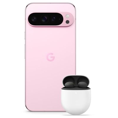 Google Pixel 9 Pro XL - Unlocked Android Smartphone with Gemini, Triple Rear Camera System, 24-Hour Battery, and 6.8" Super Actua Display - Rose Quartz, 256GB+Pixel Buds Bro 2