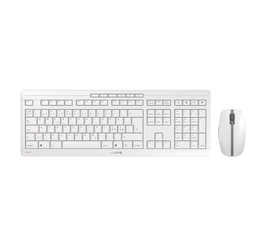 CHERRY STREAM DESKTOP RECHARGE, draadloze desktopset, pan-nordic lay-out (QWERTY), 2,4 GHz RF, stille toetsaanslagen, oplaadbaar, grijs/wit
