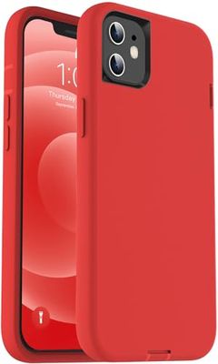 ORIbox Hoesje compatibel met iPhone 12 en iPhone 12 Pro, Soft-Touch Finish van de vloeibare siliconen buitenkant voelt
