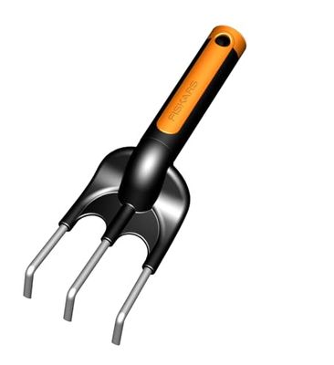 Fiskars Cultivador premium, comprimento: 25 cm, aço inoxidável farpado, preto/laranja, 1000728