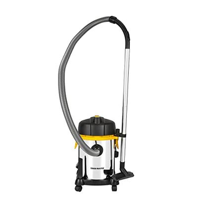 TOUGH MASTER Wet & Dry Industrial Vacuum Cleaner 18L Workshop Dust Extractor for Multi-Surfaces HEPA Filter 1200W Power with Blower Function & Automatically Prevents Clogging 5M Cable