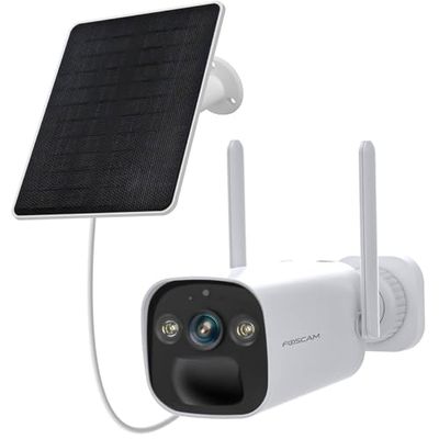 Foscam BP4 Batterij-aangedreven 2K 4MP WLAN-bewakingscamera, incl. zeer efficiënt zonnepaneel, twee-weg audio, nachtzicht in kleur, IP66 waterdicht