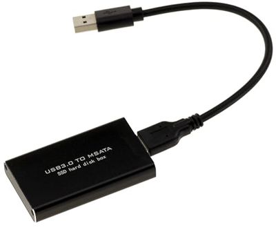 KALEA-INFORMATIQUE Czarna aluminiowa obudowa mSATA na USB3 z kablem do dysków SSD mSATA 30 mm lub 50 mm