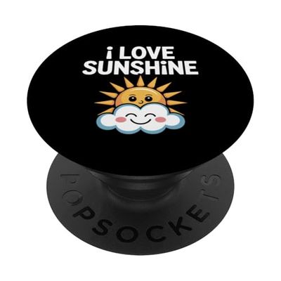 Me encanta Sunshine Happy Sun and Cloud PopSockets PopGrip Adhesivo