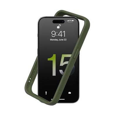 RhinoShield Bumper Case compatibel met [iPhone 15 Pro] | CrashGuard - schokdempende beschermhoes in slank design - 3,5 meter valbescherming - camo groen