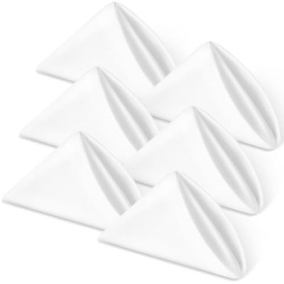 AiQInu Stoffen servetten van katoen, 6 stuks, afmetingen 40 x 40 cm, effen, intens wit, herbruikbare servetten voor thuis, restaurants en feesten