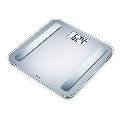 Beurer BF 183 Báscula diagnóstica, análisis corporal preciso para hasta 10 personas, medición de peso, grasa corporal, IMC, porcentaje muscular y edad metabólica, gran pantalla XL, hasta 180 kg