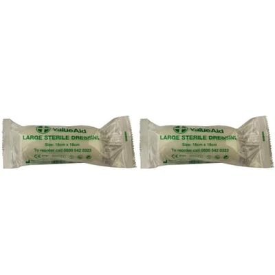 Value Aid Large Sterile Dressing - 18cm x 18cm - Single (Pack of 2)