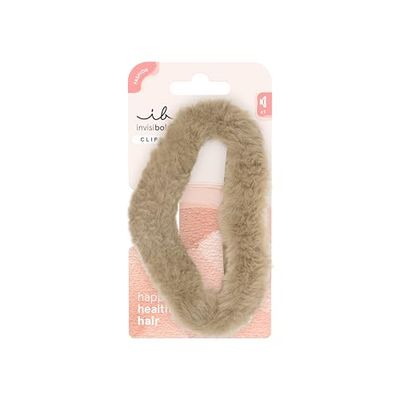 invisibobble CLIPSTAR L Fluffy Companion (1 pièce) – Grande pince à cheveux avec fourrure synthétique brune – Élégante, confortable & douce pour tous les types de cheveux