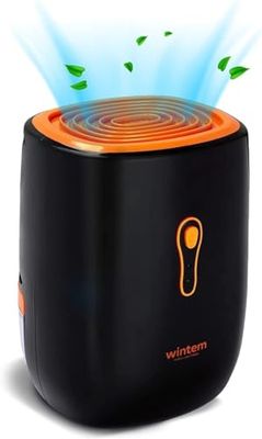 Stille en draagbare luchtontvochtiger voor huis en badkamer, vochtabsorberend met automatische uitschakeling, tank 750 ml, energiebesparend, ideaal tegen schimmel en vocht, Italiaanse garantie