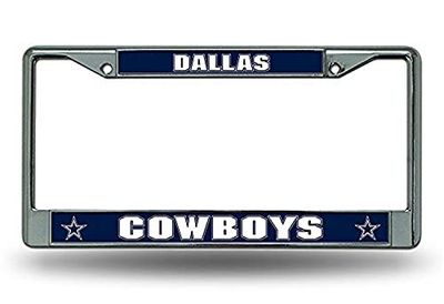 Rico Industries FC1811 NFL Dallas Cowboys Chrome License Plate Frame, 12 x 6 x .25-Inch, Silver