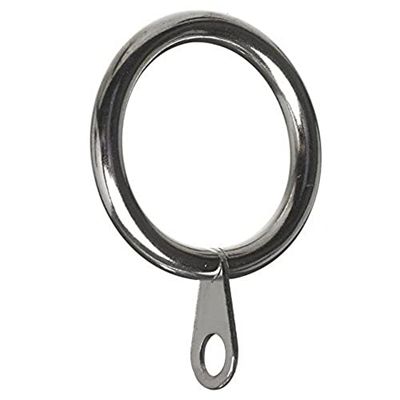 Merriway BH05378 (24 Pcs) Curtain Drapery Pole Rod Ring Fixed Eye Chrome Metal Inner Dimension 42mm - Pack of 24 Pieces