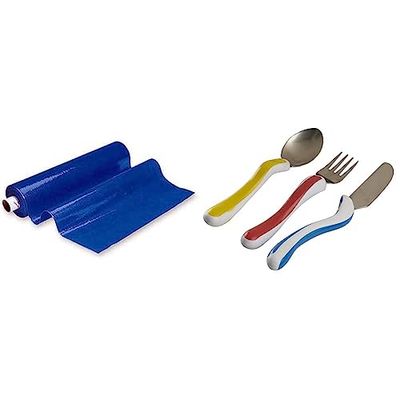 Nrs Healthcare Rouleau de Film Antidérapant Dycem Bleu 20X100 cm & Couverts pour Enfants Kura Care