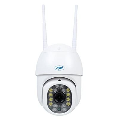 PNI Cámara de videovigilancia inalámbrica IP440 WiFi PTZ, 4 MP, Zoom Digital, Ranura Micro SD, autónoma, Alarma de detección de Movimiento, Seguimiento de Movimiento