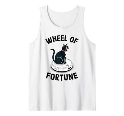 Wheel of Fortune Robot Vacuum Cleaner Funny Cat Tank Top