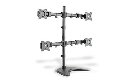 DIGITUS Suporte para monitor, suporte, 4 monitores, até 27 polegadas, até 4 x 8 kg, VESA 75 x 75, 100 x 100, preto