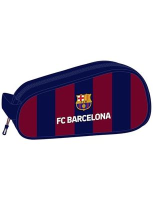 Safta F.C. Barcelona Schoenenkast, ovaal, multifunctioneel, voor sport, buitenschools, voetbal, comfortabel en veelzijdig, 34 x 18 x 15 cm, marineblauw/granaat, marineblauw/granaatrood., Standaard,