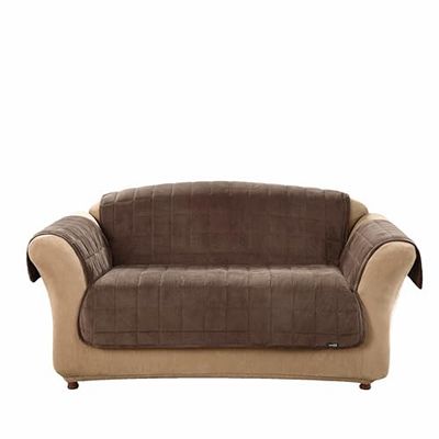 Sure Fit - Coperta trapuntata per animali domestici, in velluto, colore: Cioccolato