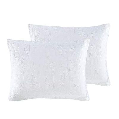 Tommy Bahama Home | Costa Sera Collection | 100% Soft Brushed Cotton, Pre-washed for Softness, 2-Pack Standard Sham Set for Bedroom Décor, 21" x 27", White