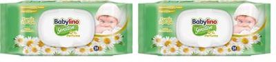 Babylino Sensitive Toallitas Sin Fragrancia, Fórmula 98% Natural que restaura el pH de la piel, con cierre que ahorra frescor, 54 toallitas (Paquete de 2)