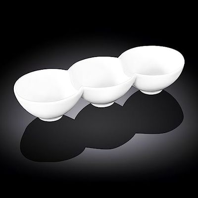 Wilmax WL-992601/A Porselein Gedeelde gerecht, wit, 26 cm lengte