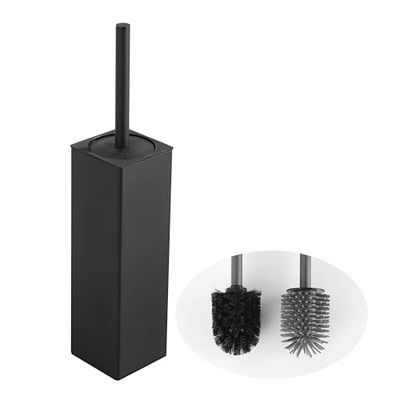 BVL Toilet Brush and Hoder Set Black Freestanding for Bathroom
