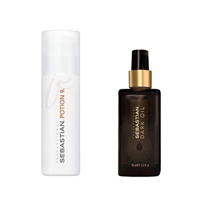 Sebastian Professional Potion 9 Wearable y Dark Oil | Tratamiento de peinado y Aceite de peinado para el cabello | Hasta 48 horas de suavidad | Para todo tipo de cabello, 150 ml, 95 ml