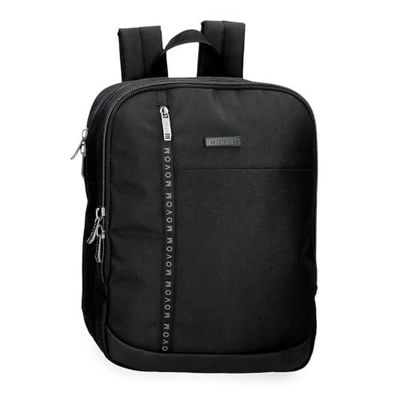 Movom Buster Adaptable Laptop Backpack 13.3" Black 27x36x12cm Polyester with Faux Leather Details 11.66L, Black/White, Adaptable Laptop Backpack