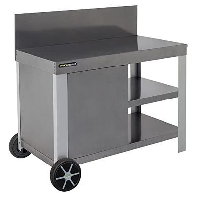 Cook'in garden - Carrello Nova 110 - Carrello con Piano di Lavoro - Mobile su Ruote - Facile da Spostare - Alzatina, Cassetto di Stoccaggio, 2 Ripiani