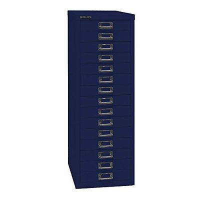 BISLEY MultiDrawer, 39-serie, DIN A4, 15 laden, metaal, 639 Oxfordblauw, 38 x 27,9 x 86 cm