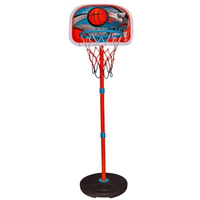 BLUE SKY - Canasta de baloncesto con balón - Juego al aire libre - 042886 - Naranja - Plástico - Niño - Juego al aire libre - Juego de balón - Balón de baloncesto - 160 cm x - A partir de 6 años