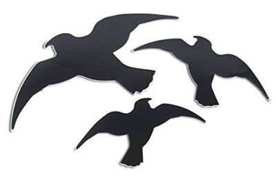 Windhager Vogelsilhouetten Easy Sticker, vogelsticker raambescherming, vogelsticker tegen vogelaanslag, beschermt vogels tegen transparante grote oppervlakken, vogelverschrikker, stickers, 3 stuks,