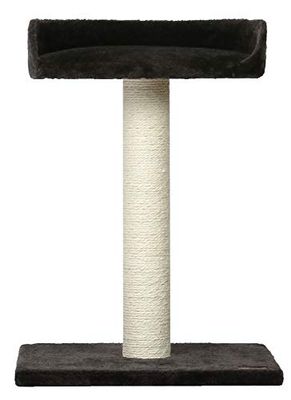 Wouapy – Árbol para Gato Pacha – Espacio de Juego y de Descanso de sisal y Piel sintética – Poste de sisal para arañar – Bandeja para observar su Entorno – Talla única – Antracita