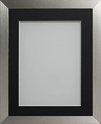 Frame Company Simpson Range Silver 8x6 inch Frame With Black Mount for 5x3 inch *Choice of Sizes* Fitted with Real Glass