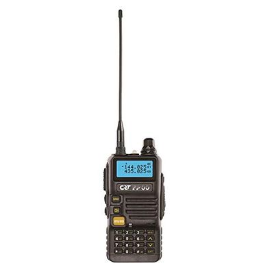 Bärbar VHF/UHF-radio CRT FP00 dubbelband 136-174 och 400-440 MHz färg svart, VOX, 128 kanaler, skanning, programmerbar, ficklampa, FM-radio, T.O.T, repeater