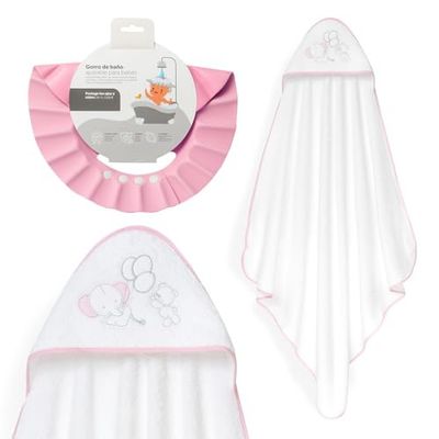 Interbaby - Mantello da bagno per bambini + cappello regolabile | Asciugamano con cappuccio 100% cotone unisex | morbido, asciugatura rapida | Ideale per neonati, neonati e bambini piccoli | Design
