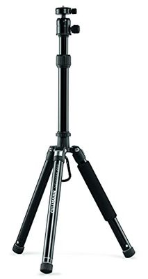 Cullmann - 52527 - Neomax 260 mobiel reisstatief w. Smartphone houder (verlenghoogte 128 cm, verpakkingsgrootte 28,5 cm, draagvermogen 3kg, gewicht 714g), zwart