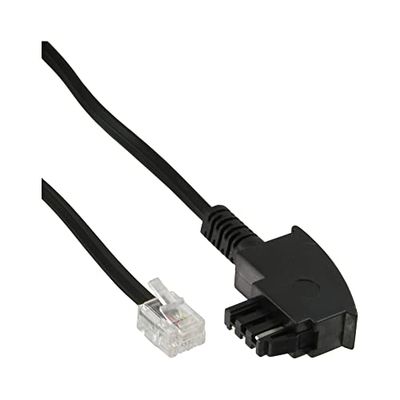 InLine TAE-F - RJ11 10m cavo telefonico Nero