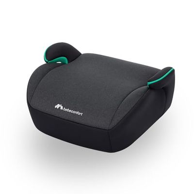 Bebeconfort Manga i-Safe assento elevador de carro, 6-12 anos, 125 - 150 cm, compacto e leve (menos de 1 kg), fácil instalação com cinto, acolchoado, tecidos macios, Tinted Black