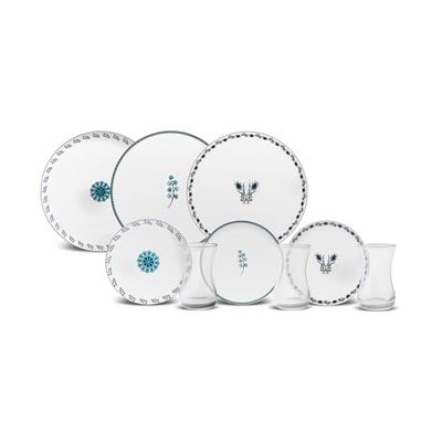 Karaca İznik 18-Piece Dessert Set for 6 People - Elegant Tableware for Delicious Desserts