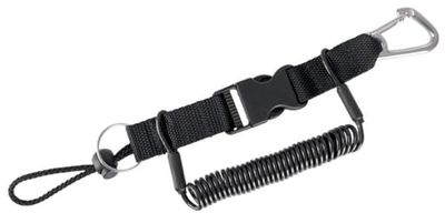 Seac veiligheidskabel 1.3 m Verlengbare spiraalvormige kabel met karabijnhaak en twee oogjes