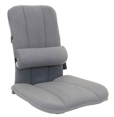 Jobri Ergonomic Back Support with Lumbar Pad – Portable Lower Back Support for Chair– Suitable for Car Seat, Home Use and Office Chairs for Bad Backs, Grey, 53 x 45 x 15 cm