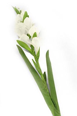 Floral Elegance Kunstmatige 118cm Enkele Stam Witte Gladioli Bloemen x 12