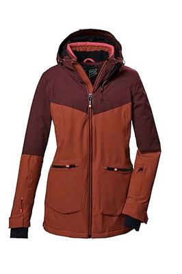 killtec Donna Giacca da sci/giacca funzionale con cappuccio, paraneve e ventilazione sotto le ascelle KSW 40 WMN SKI JCKT, rost, 38, 41973-000