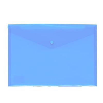 Grafoplás | Plastic Envelope with Click Closure | Ecoplás | Folio Size | Translucent Soft Blue | 33.3 x 23.5 cm | Perfect for School, Home and Office A4 Documents and Folio