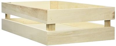 Rayher Caixa de madeira de fruta, para trabalhos manuais, inclui 2 ganchos, 62727000, 30,5 x 16,7 x 7,6 cm
