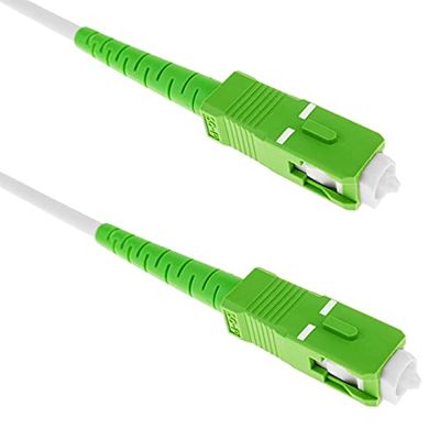 BeMatik - Câble á Fibre Optique SC/APC á SC/APC simplex monomodes 9/125 de 20 m OS2 Blanc