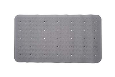 Croydex Tapis de Bain Ovale surélevée, en Caoutchouc, Gris